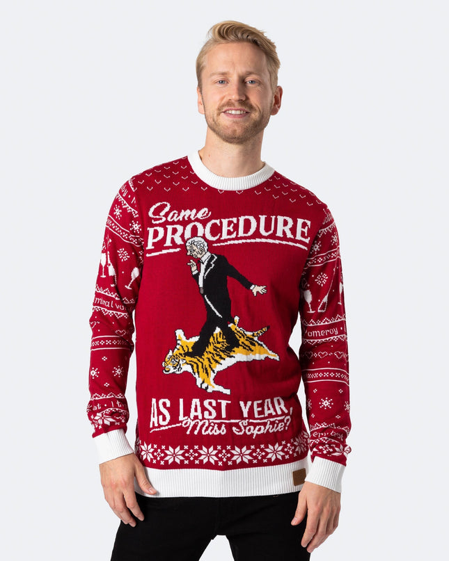 Pull de Noël rouge pour homme, 90e anniversaire