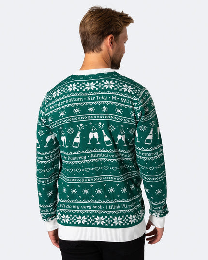 Pull de Noël vert pour homme, 90e anniversaire