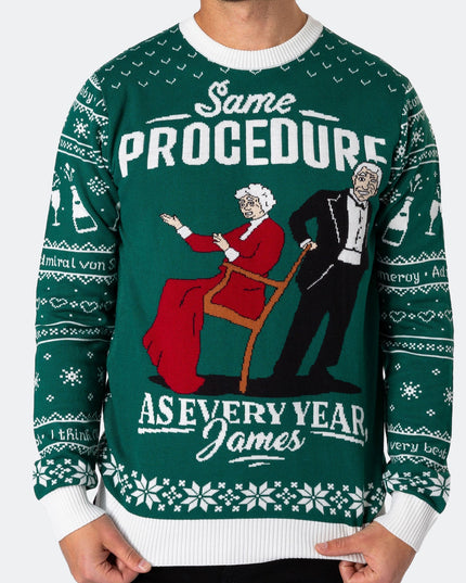 Pull de Noël vert pour homme, 90e anniversaire