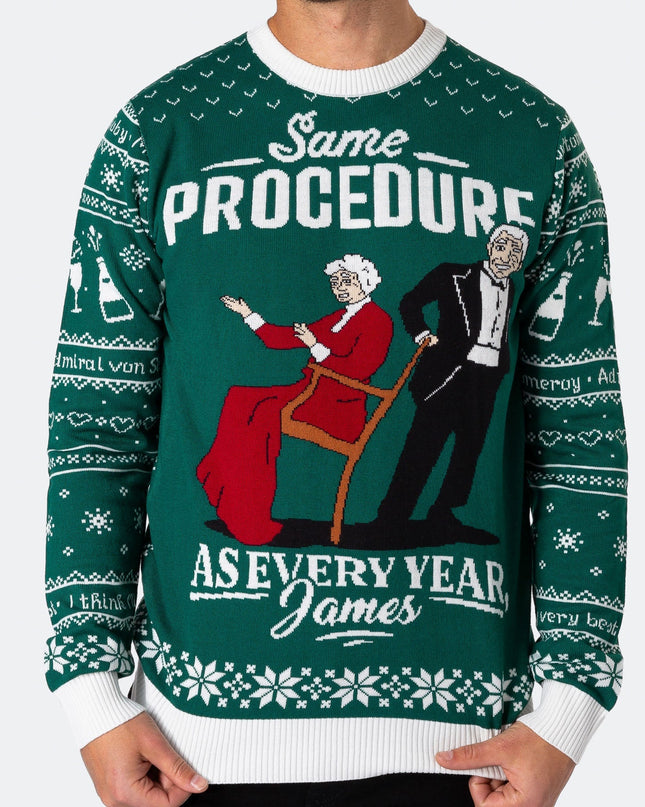 Pull de Noël vert pour homme, 90e anniversaire