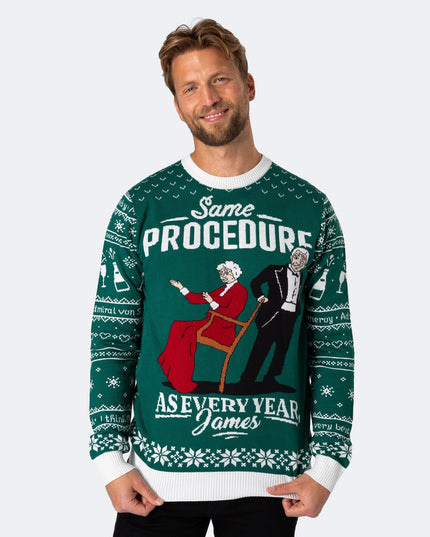 Pull de Noël vert pour homme, 90e anniversaire