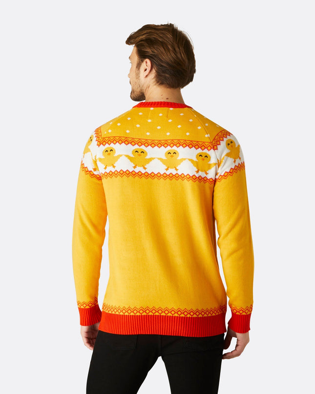 Pull de Pâques jaune pour homme