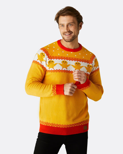 Pull de Pâques jaune pour homme