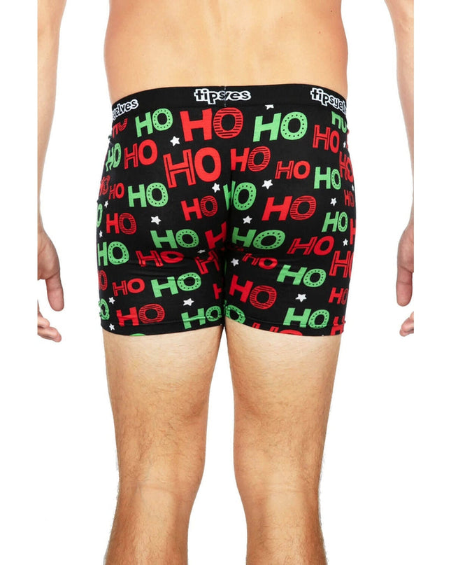 Men's Red and Green Ho Ho Ho Boxer Briefs