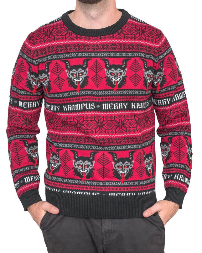 Pull de Noël moche pour adulte avec Krampus
