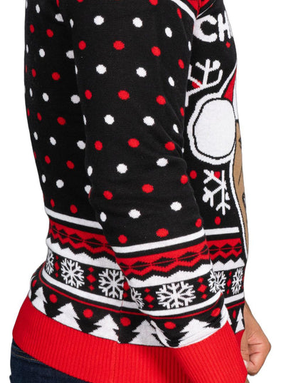 Pull moche à manches longues de boxeur drôle pour Noël