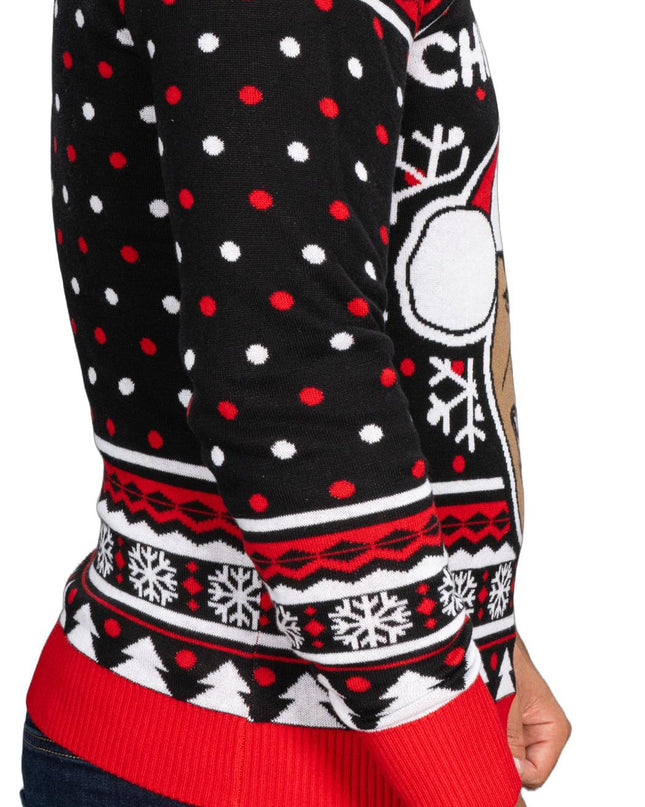 Pull moche à manches longues de boxeur drôle pour Noël