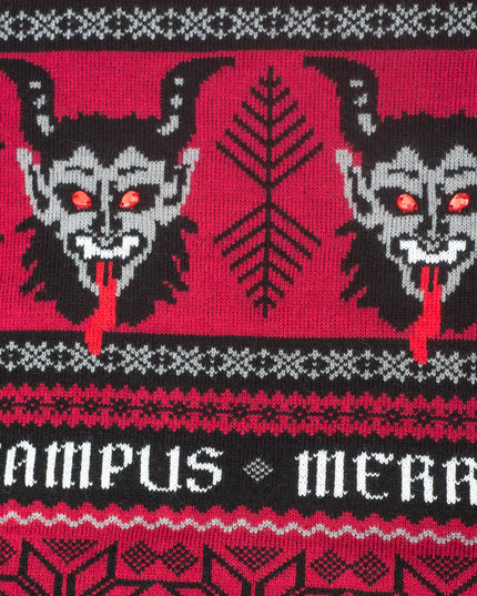 Pull de Noël moche pour femme, motif Krampus.