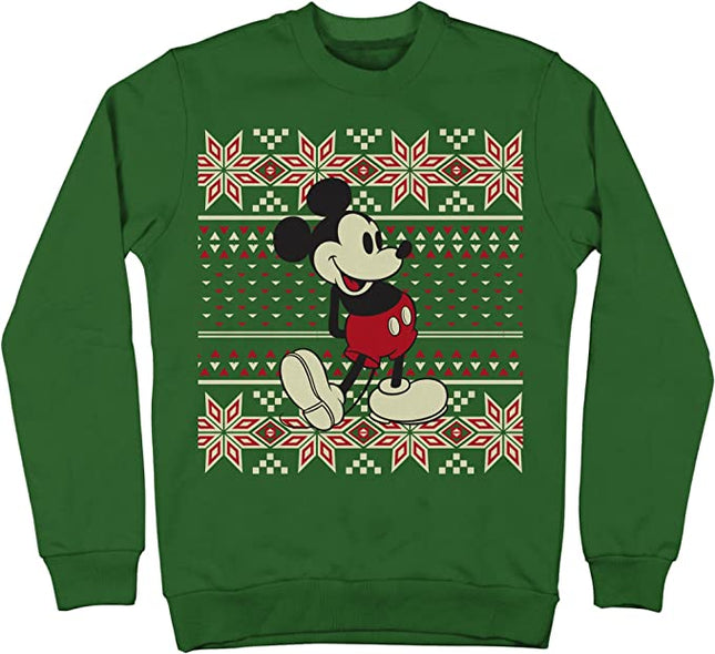 Pull moche à motifs de flocons de neige Mickey Mouse classiques