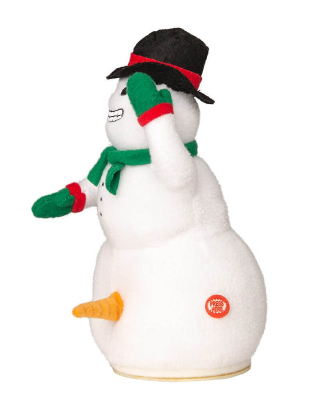 Peluche animée Bonhomme de neige coquin et joyeux