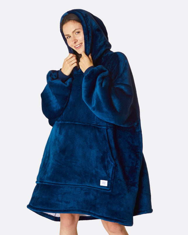 Sweat à capuche HappyHoodie bleu marine pour adultes - Style uni