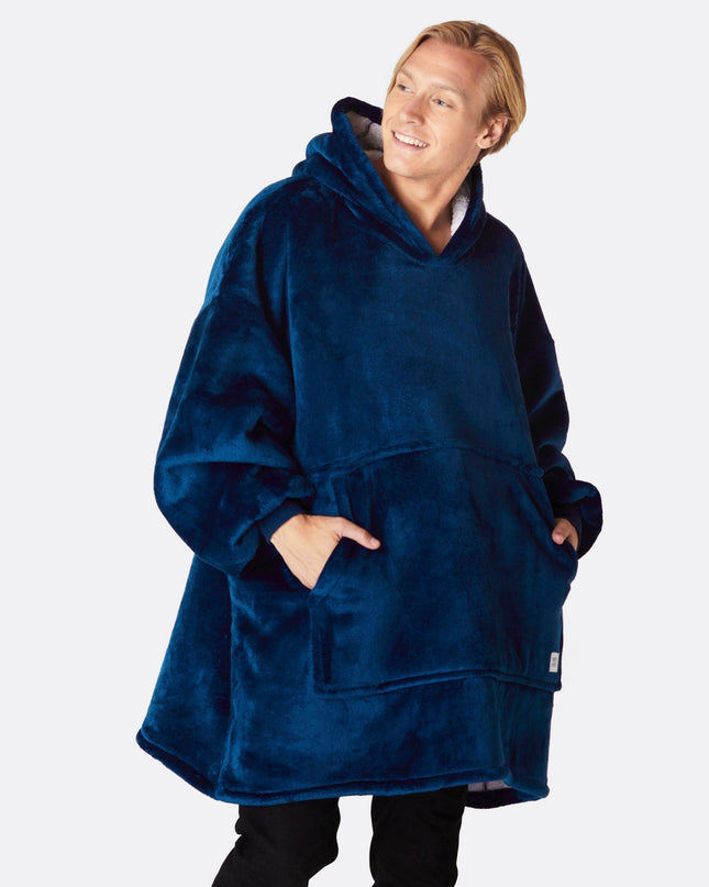 Sweat à capuche HappyHoodie bleu marine pour adultes - Style uni