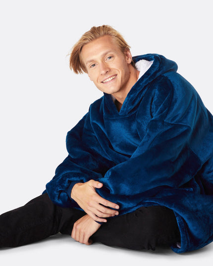 Sweat à capuche bleu marine