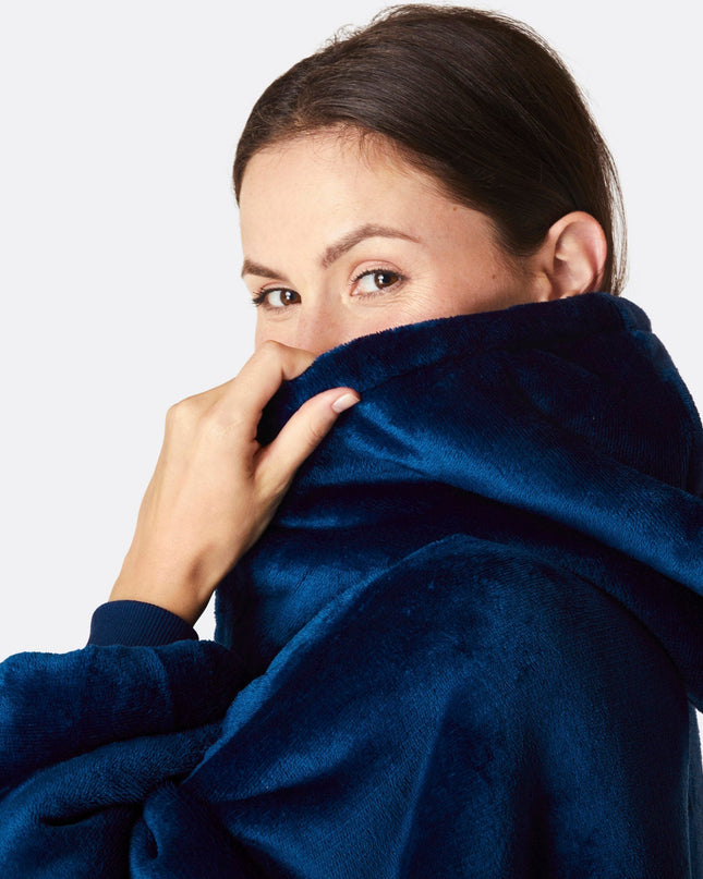 Sweat à capuche HappyHoodie bleu marine pour adultes - Style uni