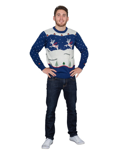 Pull de Noël moche avec des rennes cabrés et des beaux-frères