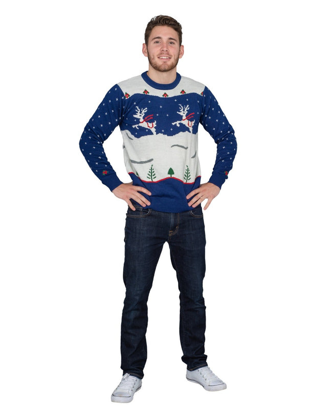 Pull de Noël moche avec des rennes cabrés et des beaux-frères