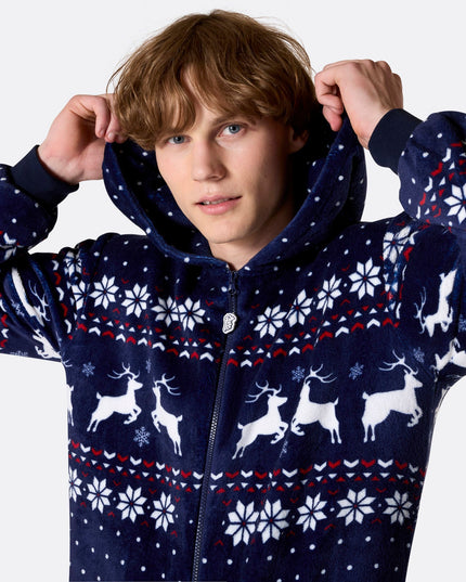Combinaison de Noël bleue pour homme