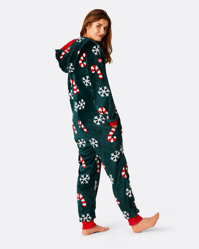 Combinaison pyjama femme motif canne à sucre