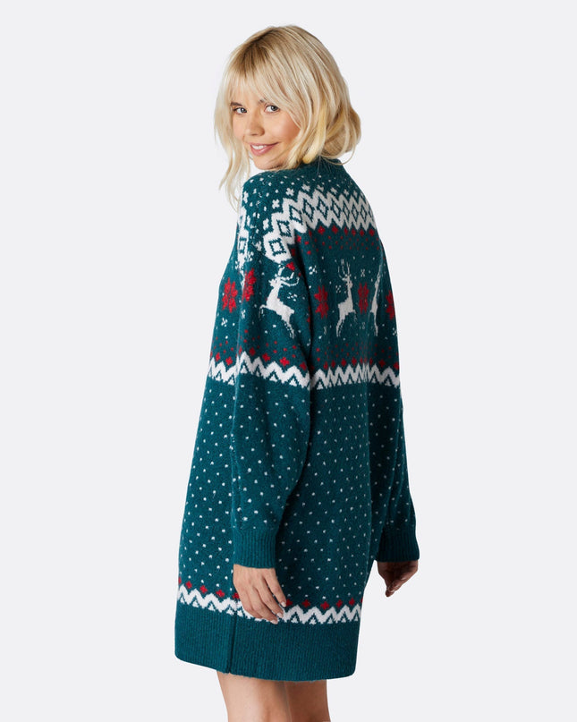 Robe de Noël verte oversize pour femme