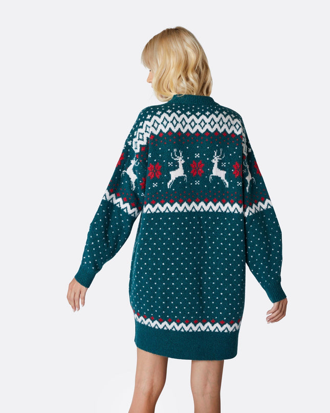 Robe de Noël verte oversize pour femme