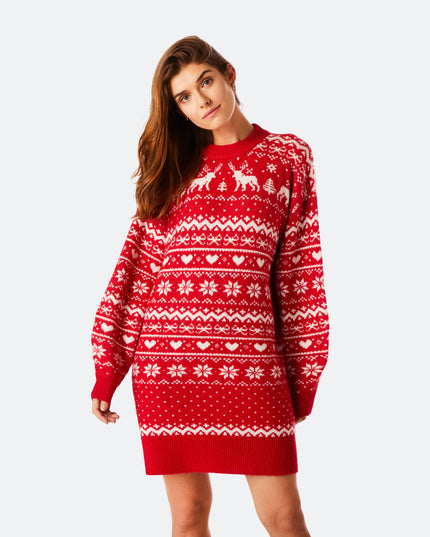 Robe de Noël rouge oversize pour femme