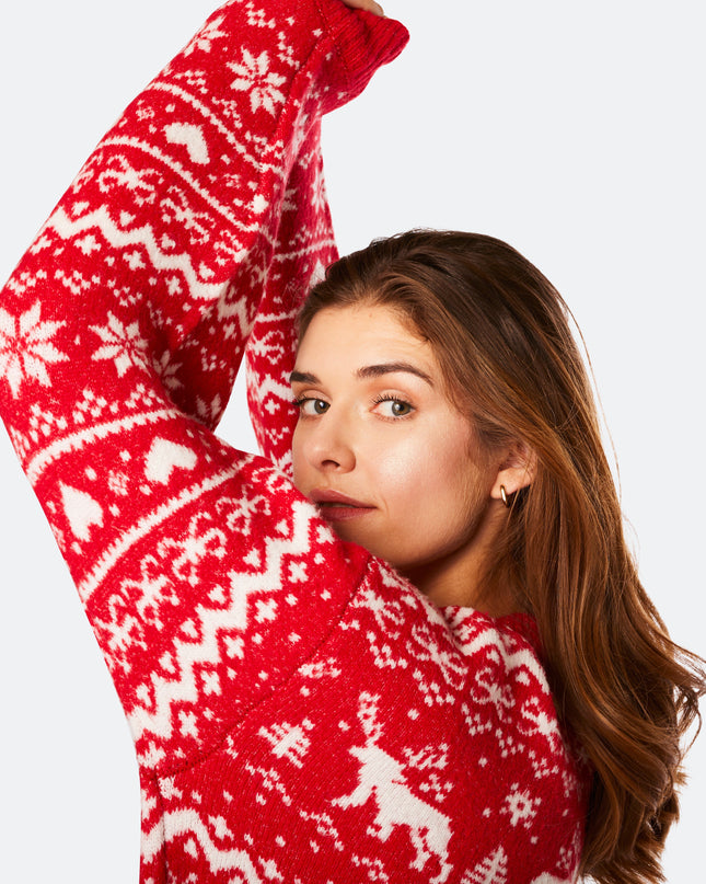 Robe de Noël rouge oversize pour femme