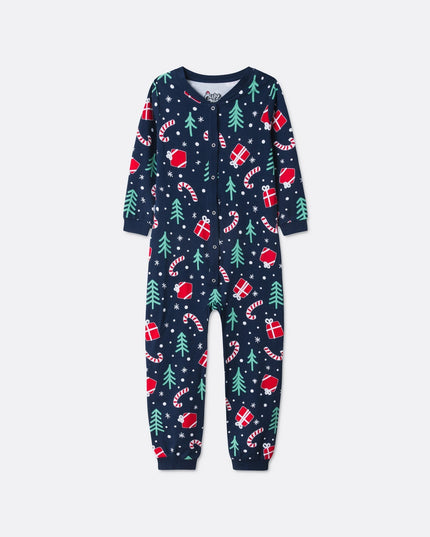 Pyjamas de Noël à motifs bleus pour toute la famille