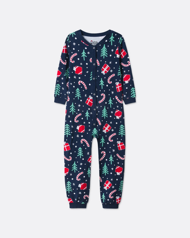 Pyjamas de Noël à motifs bleus pour toute la famille