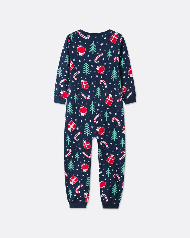 Salopette pyjama de Noël bleue pour enfants