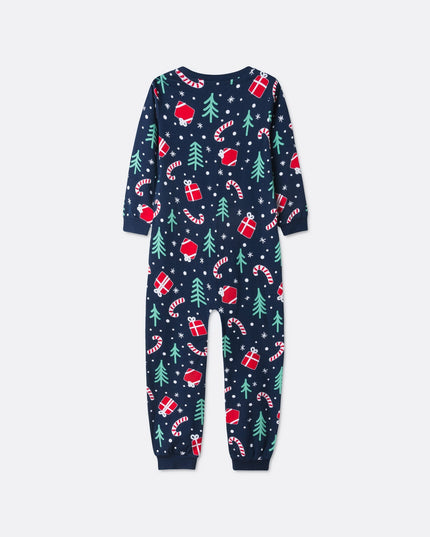 Salopette bleue de Noël pour enfants | Adorable pyjama de Noël