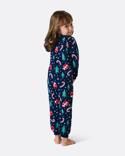 Salopette pyjama de Noël bleue pour enfants