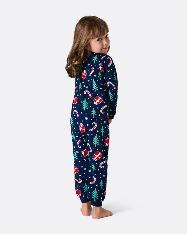 Salopette pyjama de Noël bleue pour enfants