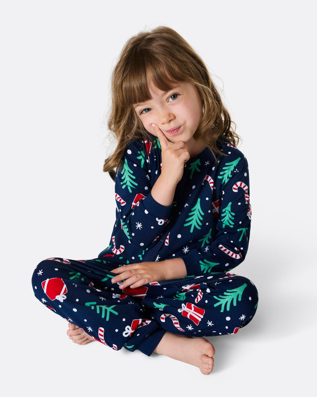 Salopette pyjama de Noël bleue pour enfants