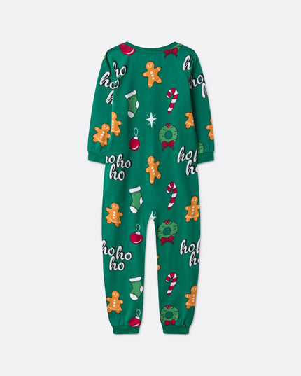 Salopette verte Hohoho pour enfants - Pyjama de Noël