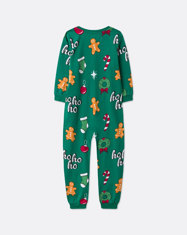 Kids' Green Hohoho Overall Christmas Pajamas