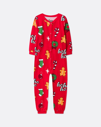 Salopette rouge Hohoho pour enfants - Pyjama de Noël