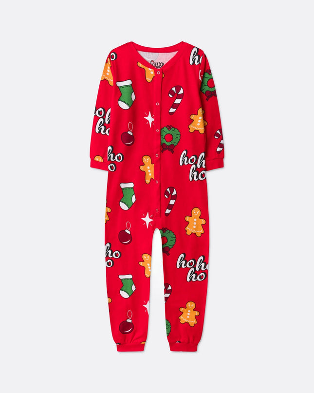 Salopette rouge Hohoho pour enfants - Pyjama de Noël
