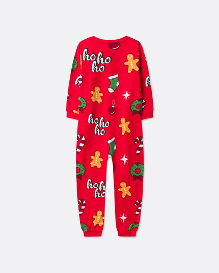 Salopette rouge Hohoho pour enfants - Pyjama de Noël
