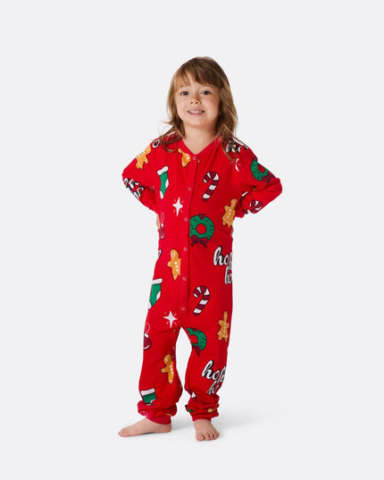 Salopette rouge Hohoho pour enfants - Pyjama de Noël