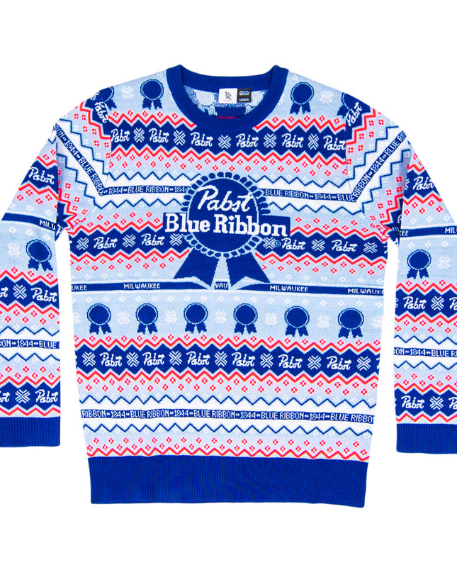 Pull de Noël moche Pabst Fair Isle Beer