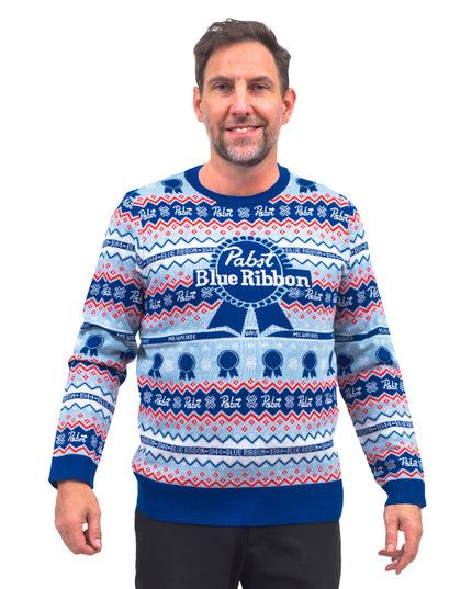 Pull de Noël moche Pabst Fair Isle Beer
