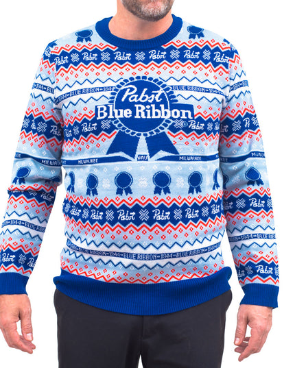 Pull de Noël moche Pabst Fair Isle Beer