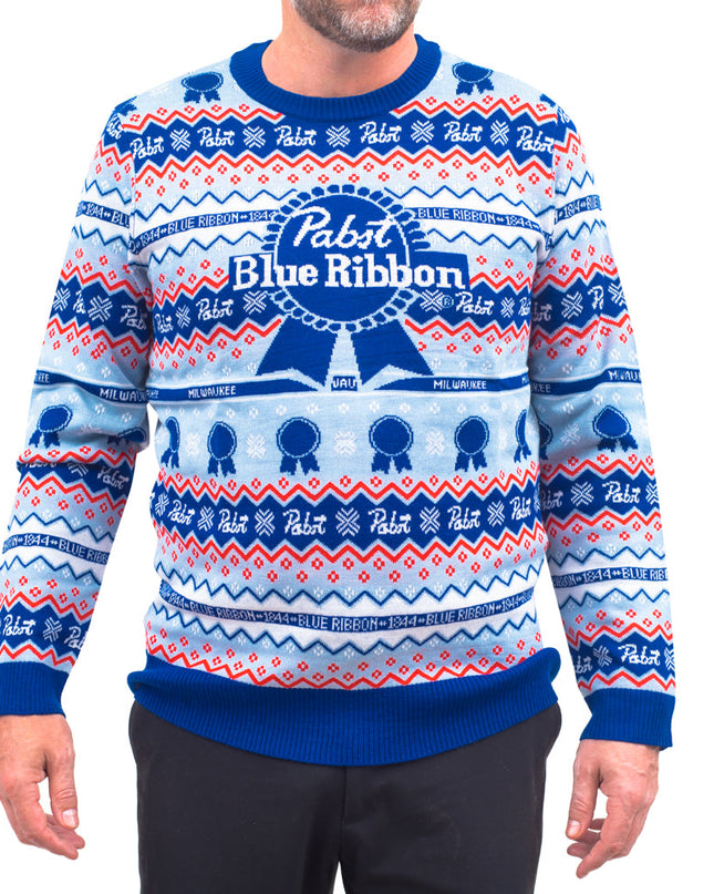 Pull de Noël moche Pabst Fair Isle Beer