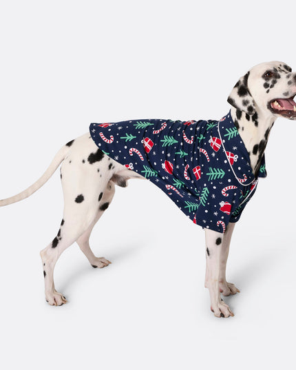Pyjamas de Noël pour chiens à motifs bleus de Noël