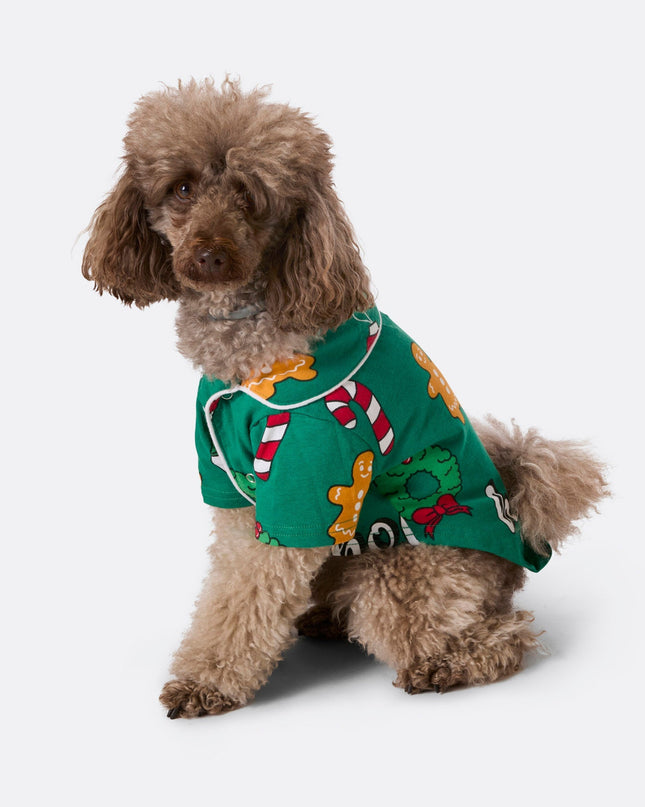 Pyjamas de Noël verts pour chiens | Vêtements de nuit festifs pour animaux de compagnie