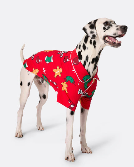 Pyjamas de Noël rouges pour chiens | Vêtements de nuit festifs pour animaux de compagnie