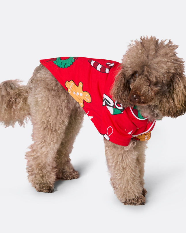 Pyjamas de Noël rouges pour chiens | Vêtements de nuit festifs pour animaux de compagnie