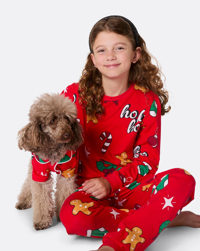 Pyjamas de Noël rouges pour chiens | Vêtements de nuit festifs pour animaux de compagnie