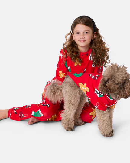 Pyjamas de Noël rouges pour chiens | Vêtements de nuit festifs pour animaux de compagnie