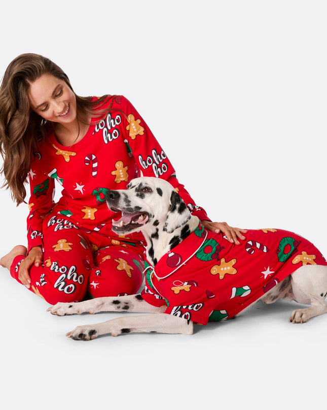 Pyjamas de Noël rouges pour chiens | Vêtements de nuit festifs pour animaux de compagnie